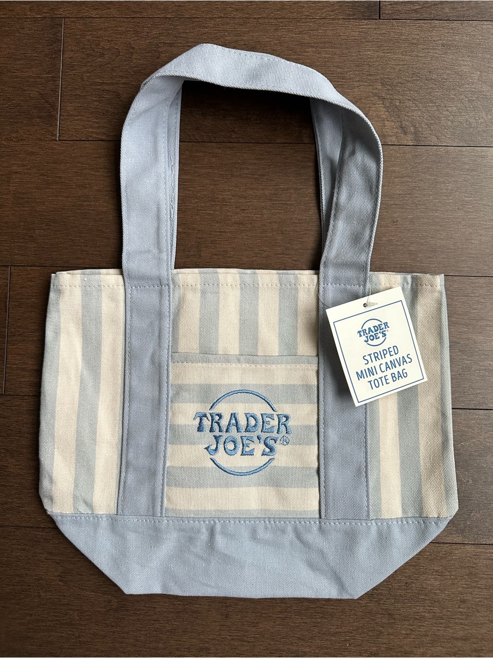 Trader Joe’s Mini Tote Bag Blue Stripes
